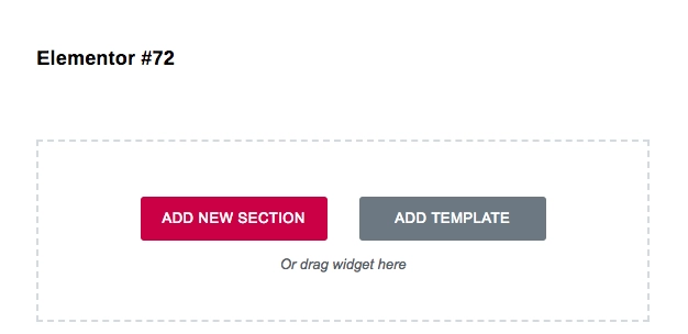 Blank page or post ready for adding sections widgets templates