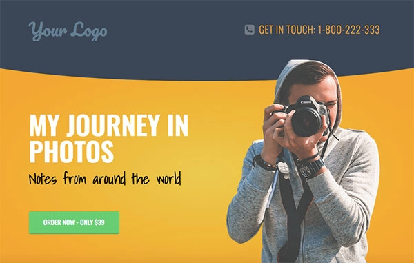 Elementor - photography landing page