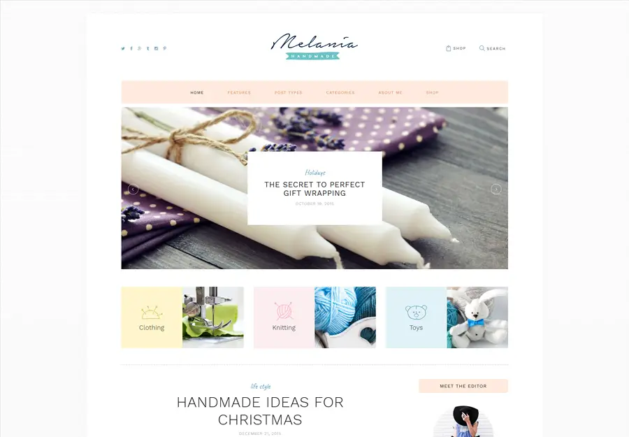 Melania | Handgemachtes Blog & Shop WordPress Theme