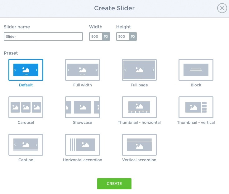Create varios slider options