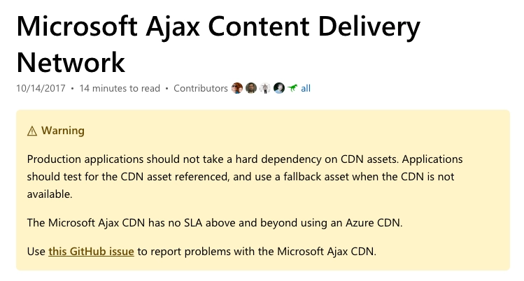 Red de entrega de contenido Microsoft Ajax