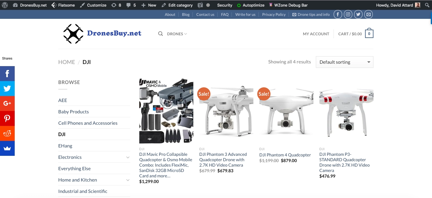dronesbuy.net vefsíðu fyrir verslun