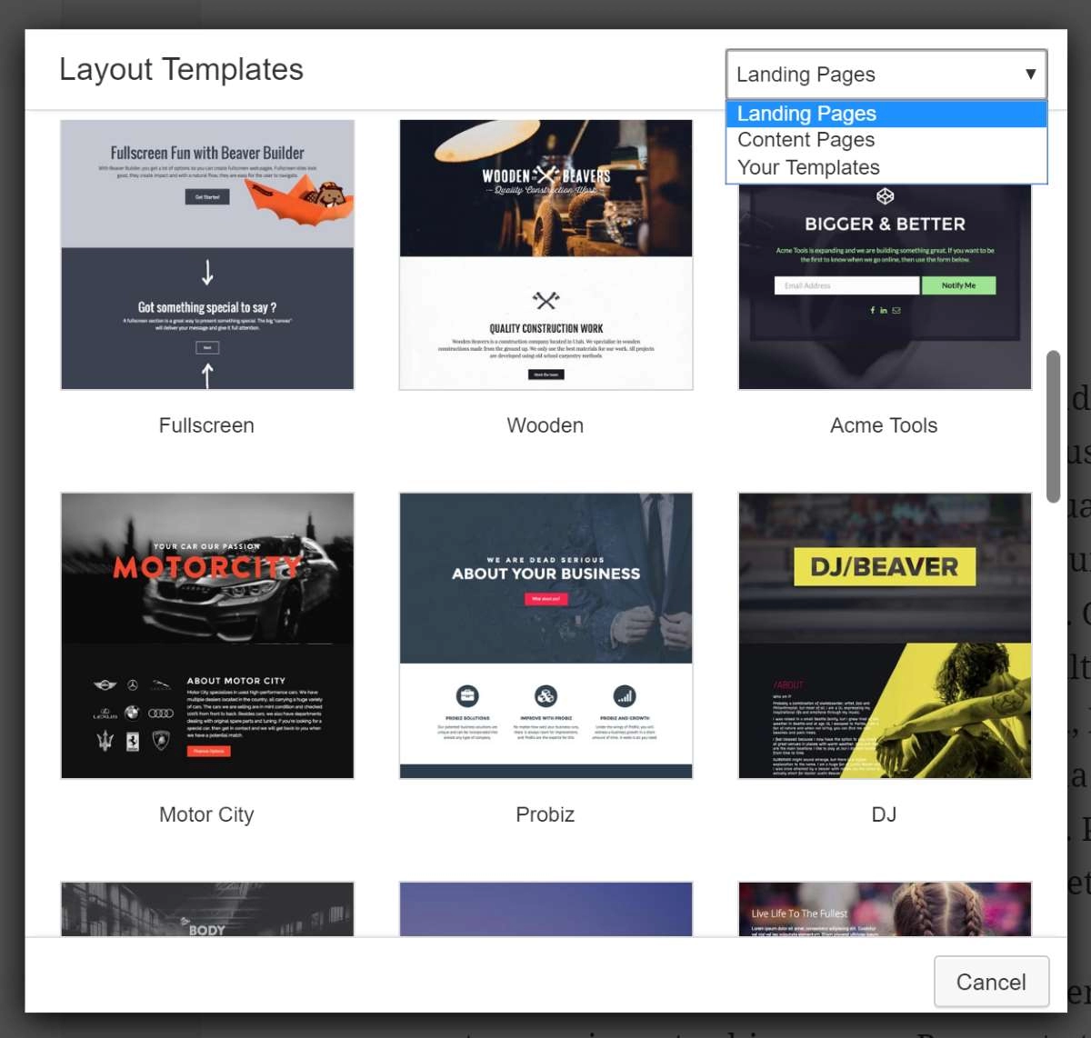 Layout templates