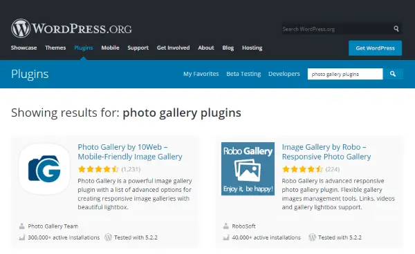 Summary of WordPress gallery plugins