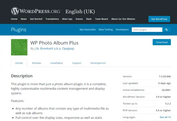 WP Fotoalbum Plus