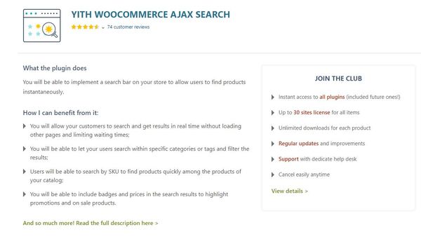 YITH WooCommerce Ajax Suche
