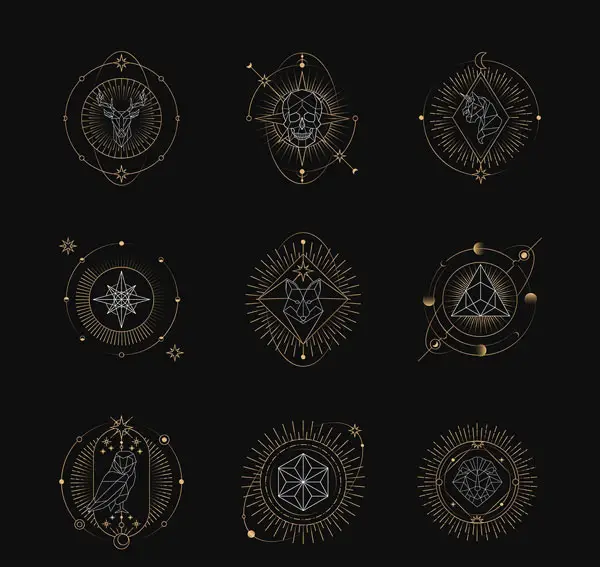símbolos místicos geométricos rawpixel