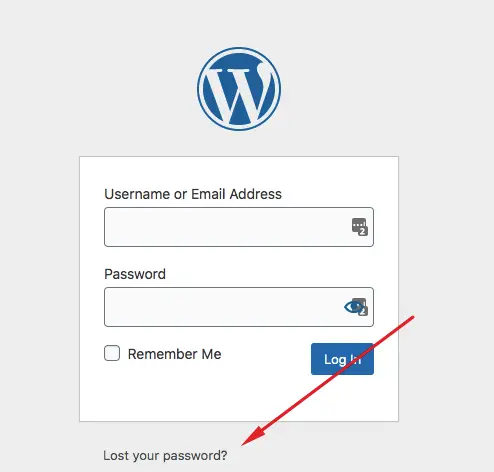 screenshot della password persa