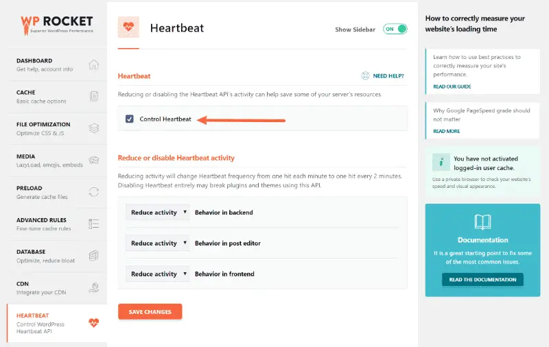 API de batimentos cardíacos de controle wpprocket