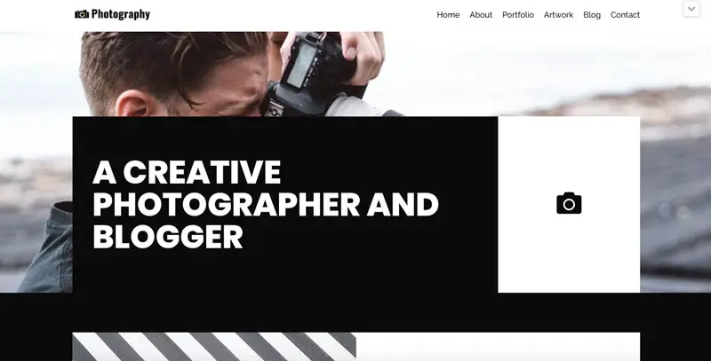 neve fotograf svart webbplats exempel