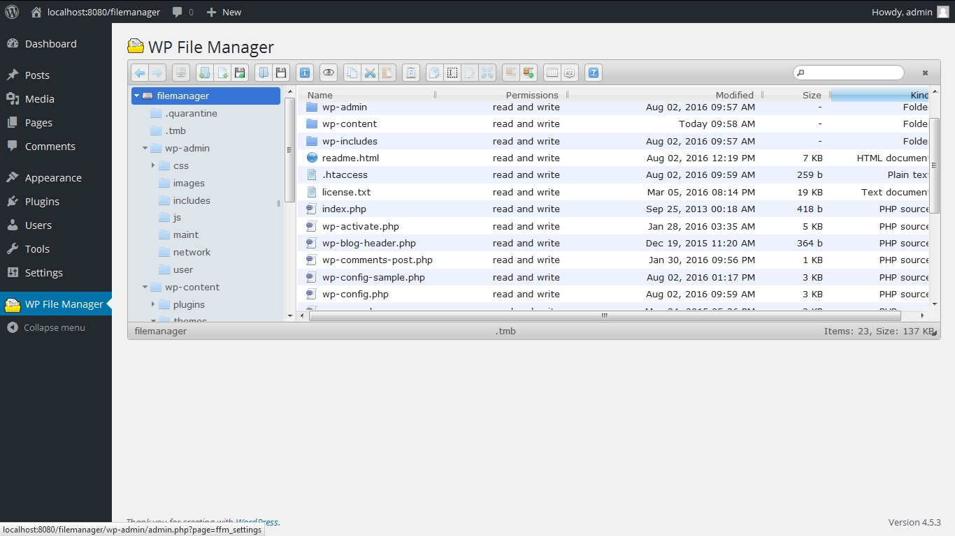 wp Dateimanager