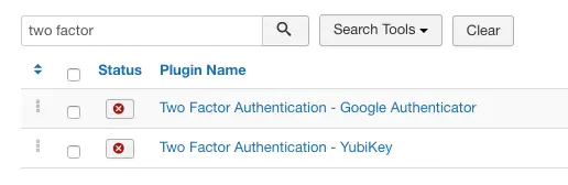 disable two factor authentication plugin