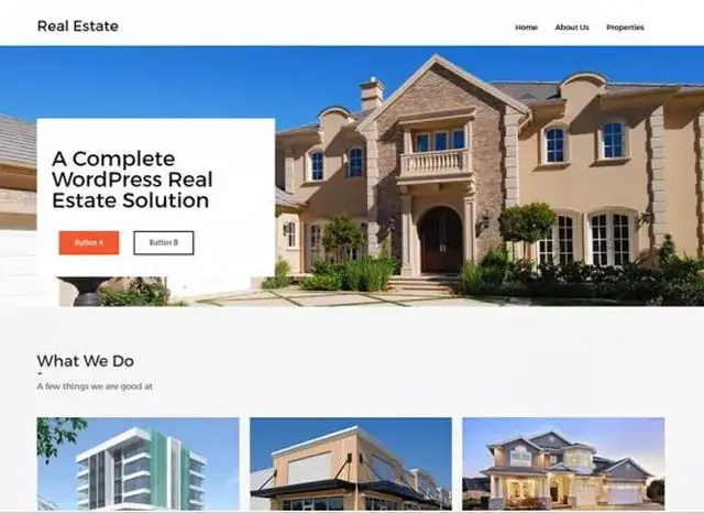 Resultado do Real Estate Lite WordPress.org