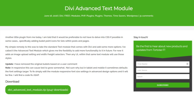 Zaawansowany moduł tekstowy Divi