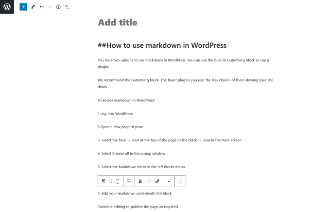 Hvernig á að nota markdown í WordPress