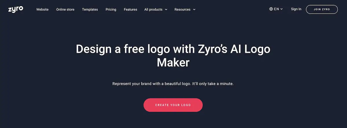 Kreator logo Zyro www.zyro.com/logo-maker