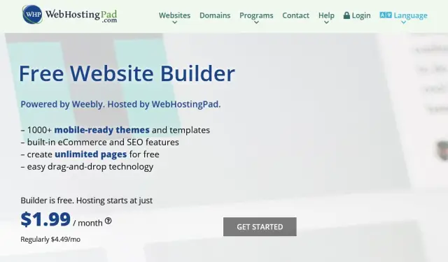 Construtor de sites Weebly grátis