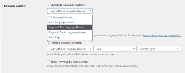 Configurar el selector de idiomas