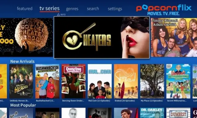 PopcornFlix - helt gratis online filmstreaming og projekt gratis tv-erstatning
