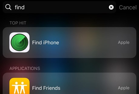 znajdź ukryte aplikacje za pomocą wyszukiwania iPhone'a