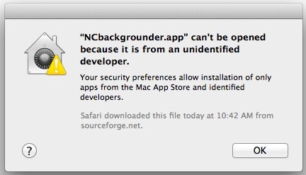 app kan ikke åpnes uidentifisert utvikler