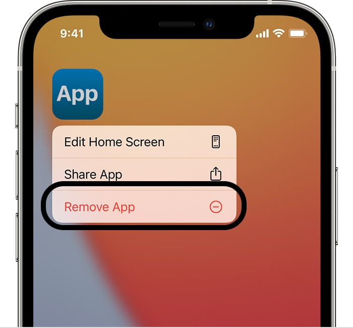 ios14 iphone12 pro touch hold app fjern skjul app menu