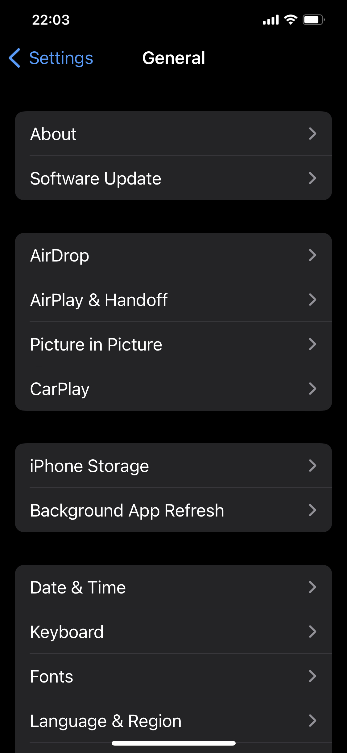 Configurações do iPhone Imagem em Imagem