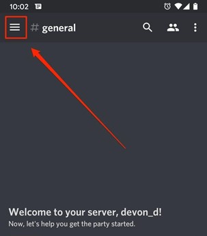 Elimina un server Discord su dispositivo mobile