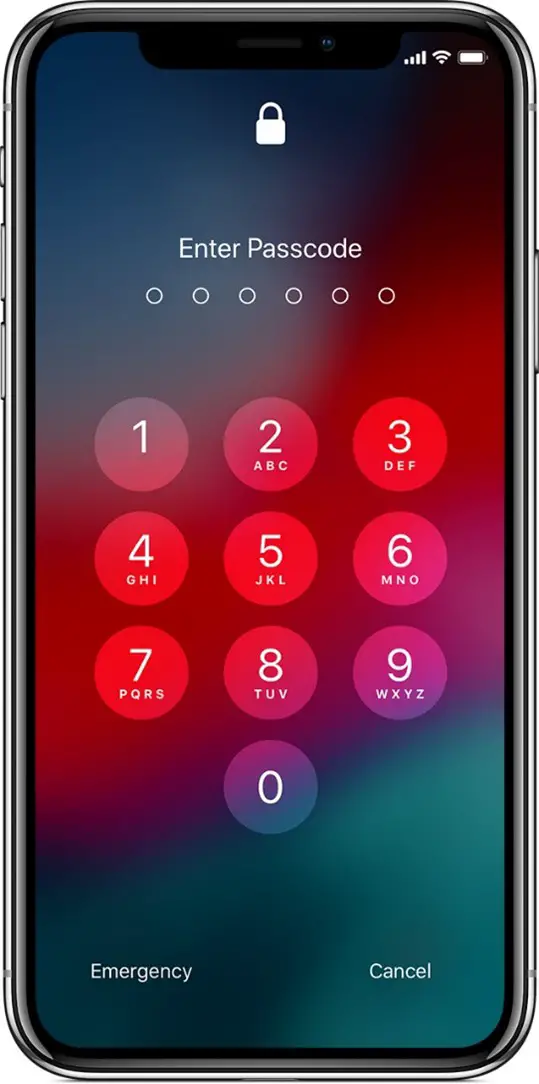 Enter the passcode for your iPhone