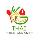 Projekt logo tajskiej restauracji autentyczny tradycyjny obraz wektorowy