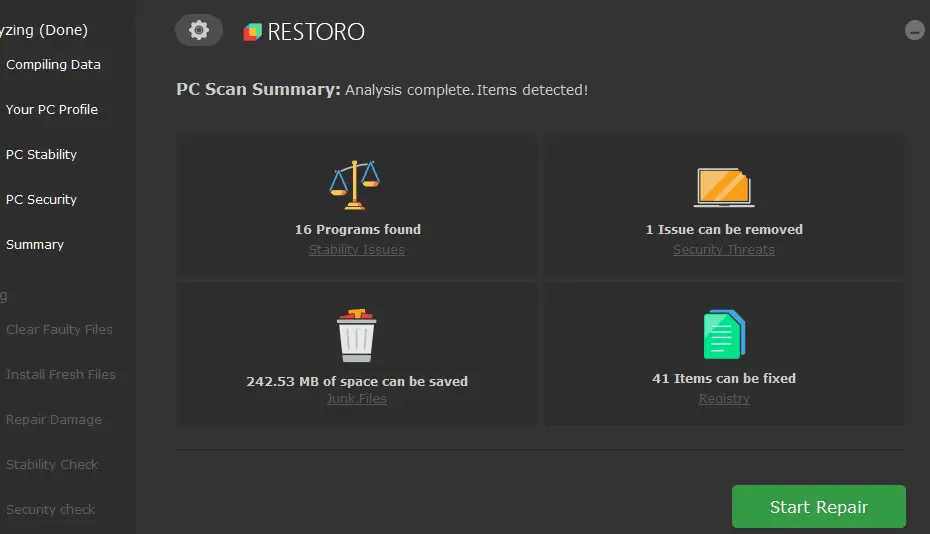 Install and download Restoro