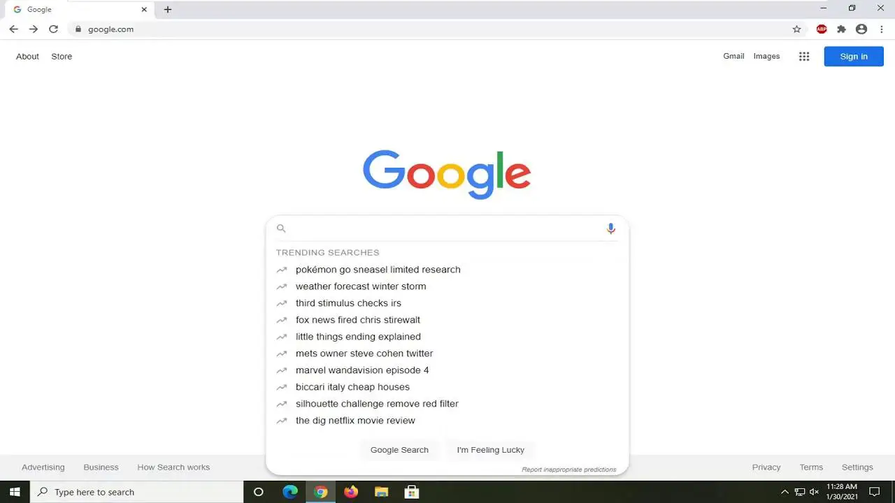 Desactivar las búsquedas de tendencias de Google