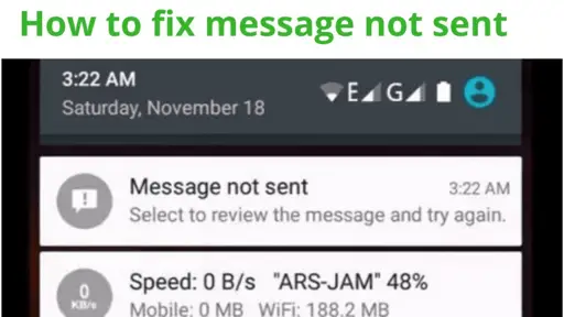how to fix message not sent