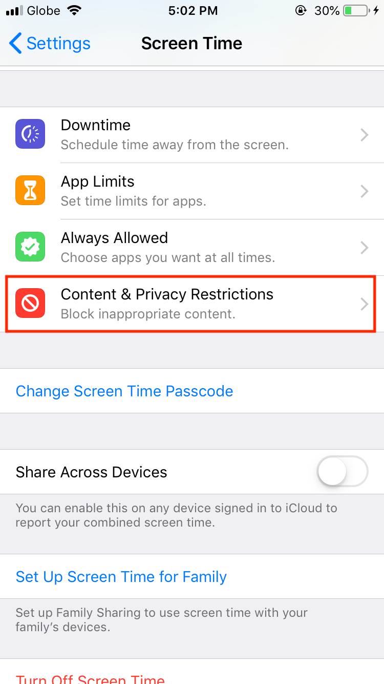 iphone content and privacy restrictions