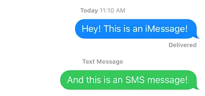 iMessage vs mensagem SMS iphone