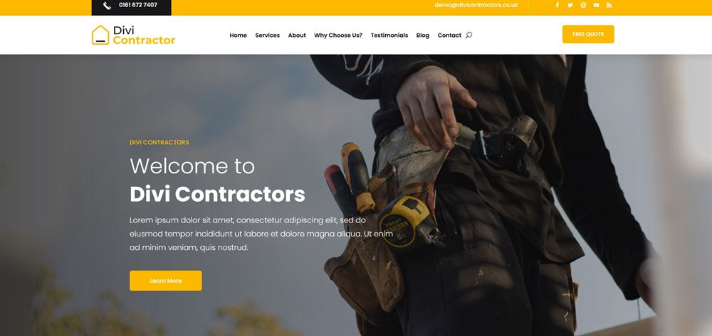 Divi Contractor Layout