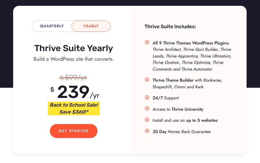 Thrive Themes pricing