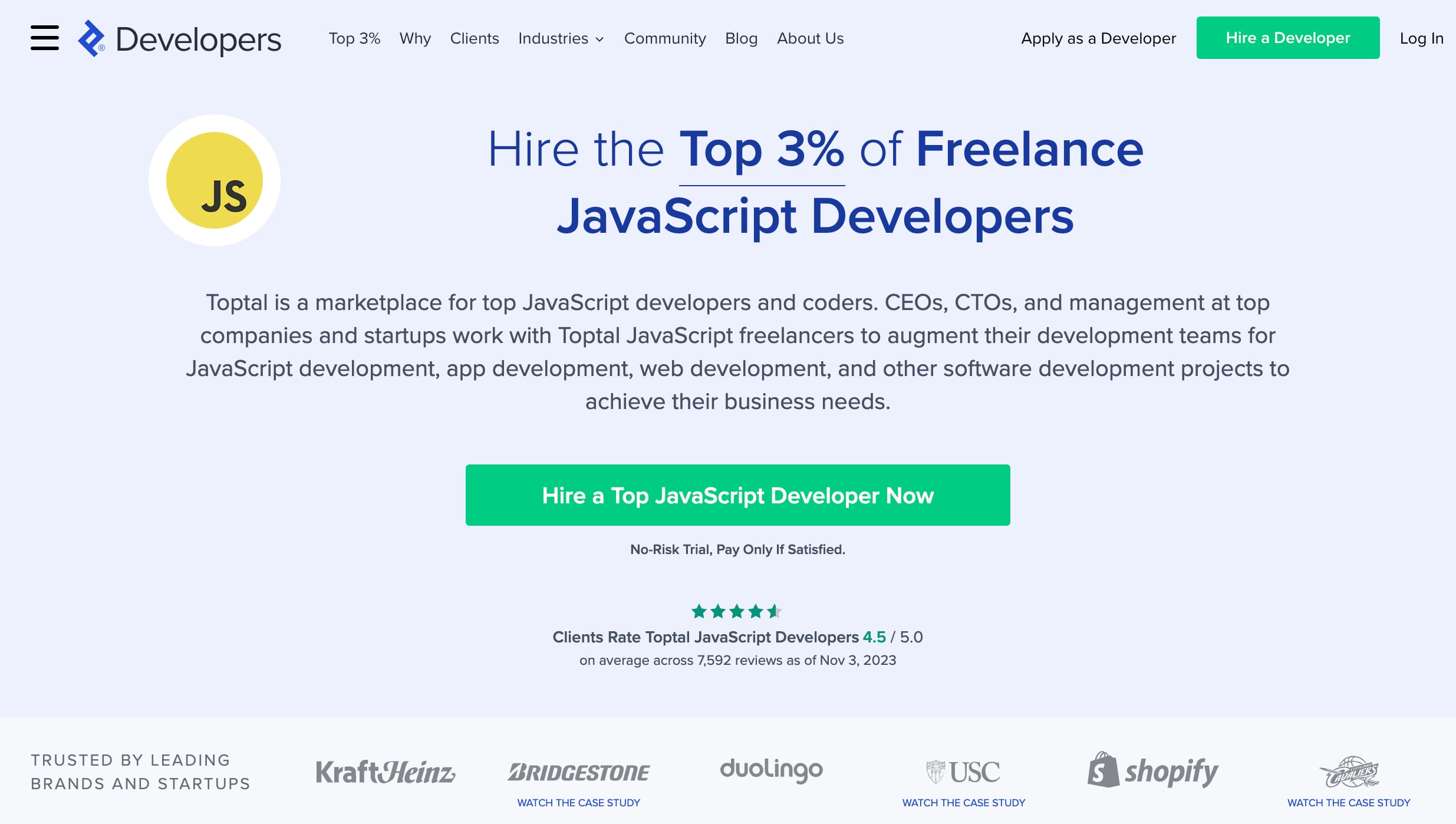 Toptal hire Javascript developer