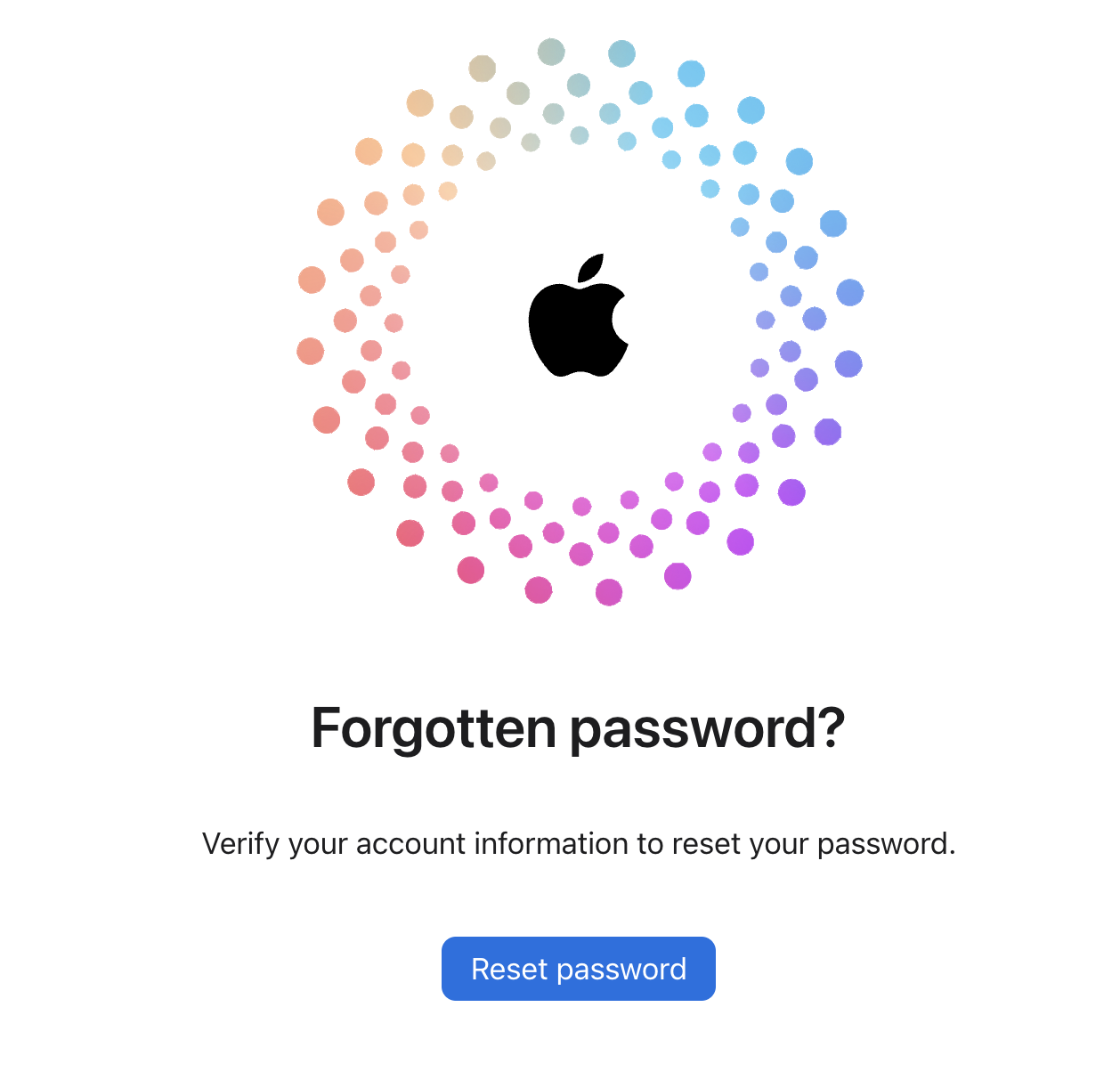 apple id password reset