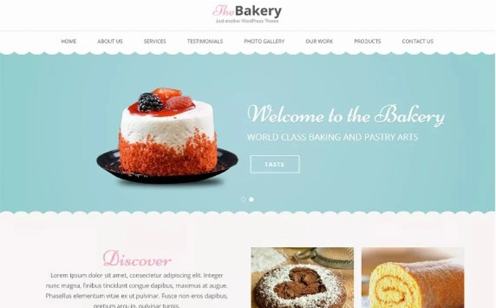 Tema de WordPress gratuito para pasteles y tortas