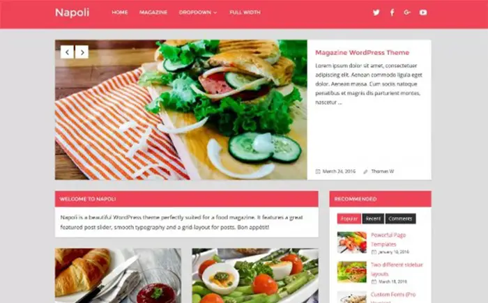 Gratis websitesjablonen voor café-restaurants