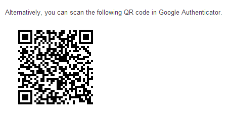 Setting up the Google Authenticator with a QR Code