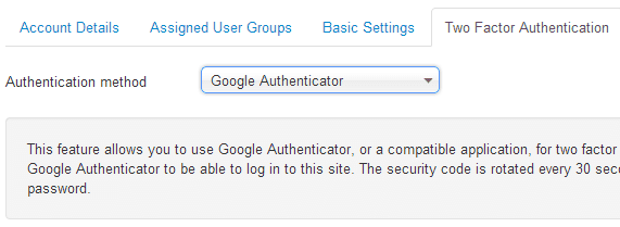Autenticación de dos factores con Google Authenticator
