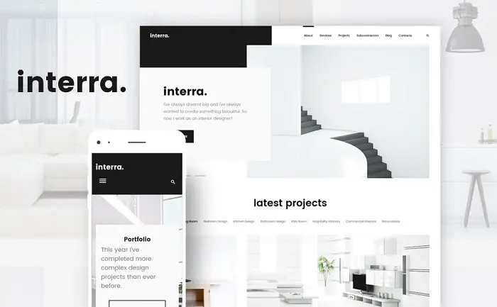 Thème WordPress pour portefeuille de designers d'intérieur