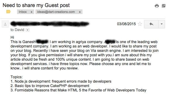 Blogger Outreach email fail on multiple levels