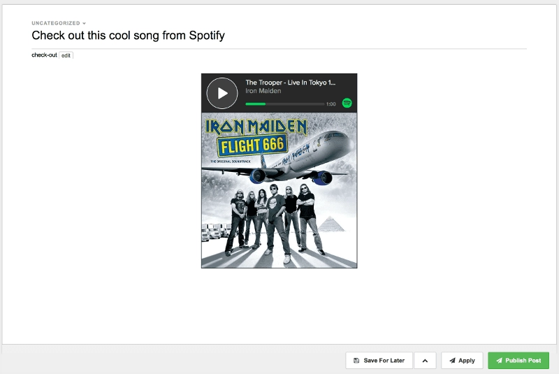 EasyBlog-musik fra Spotify i Joomla