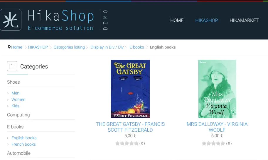 HikaShop endelige onlinebutik