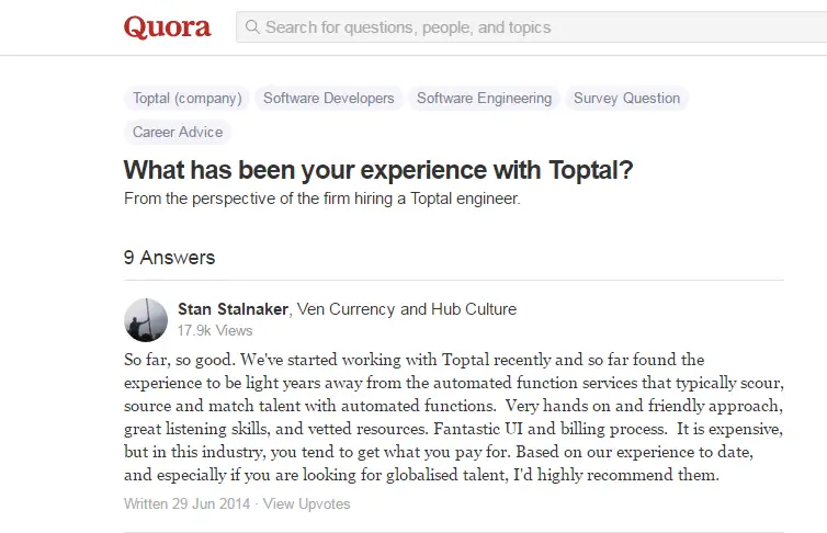 Genuine Toptal Review
