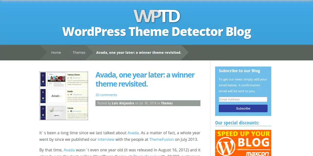 wpthemedetector Avada Theme Review