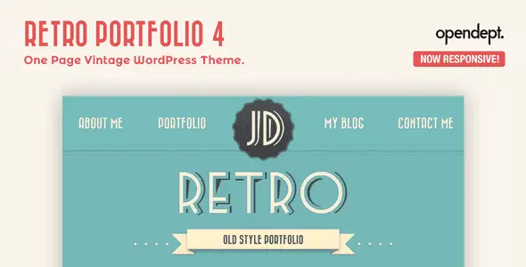 Retro portfolio - Vintage wordpress thema van één pagina